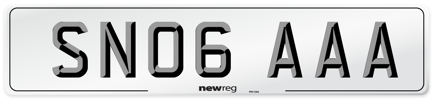 SN06 AAA Number Plate from New Reg